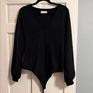 Abercrombie Black V-Neck Sweater Bodysuit